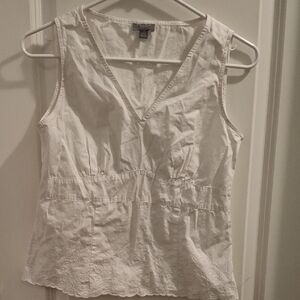 Ann Taylor White Sleeveless Blouse Size 4P